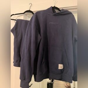 Casual Blue Hoodie and Joggers Set